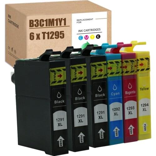 SZ For Epson T1291 T1292 T1293 T1294 T1295 Ink Cartridge Compatible for Stylus SX420W SX235W SX230 SX525WD SX445W SX535WD SX440W