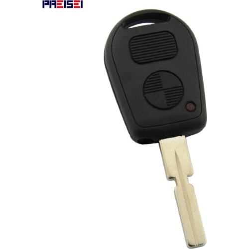 PREISEI 2 Buttons Car Remote Key Covers Replacements Fob For BMW HU58 Blade