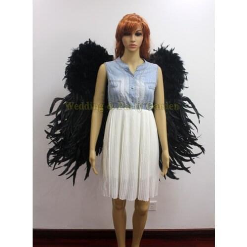 COS Costume adults Black Angel feather wings for Models photography Catwalk show Party wear Displays shooting props