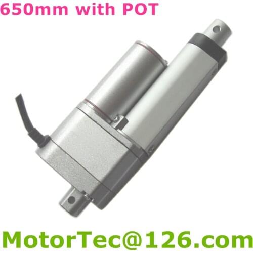 650mm stroke 12V 24V dc linear actuator with potentiometer POT position signal feedback900N 90KG 198LBS load 80mm/s speed