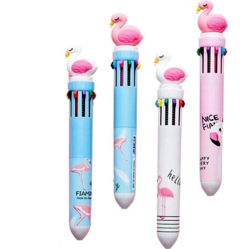 Multi-function Ten Color Ballpoint Pen Kawaii Stationery Cute Pens Novelty Pen Student Writing Gel Pens Learning Office Supplies