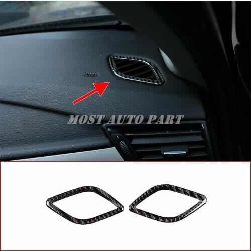 Carbon Fiber Interior Dashboard Side Air Vent Outlet Cover Trim For BMW X1 E84 2011-2015 2pcs Car Decoration Car Trim