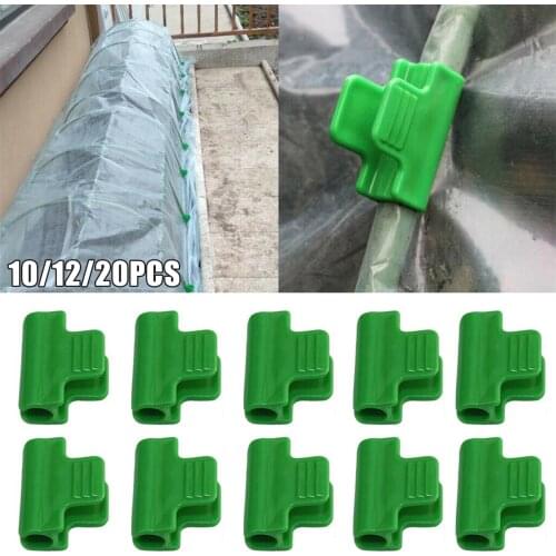 10pcs Plastic Green Fixed Clips Greenhouse Film Clamps Plant Cover Clips A1