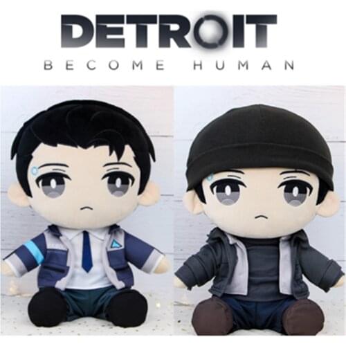 Detroit: Become Human DBH Connor RK800 Plush Stuffed Pillow Doll Cushion Plushie Toy Dress Up Clothes Hat Cute Gift Game Cosplay