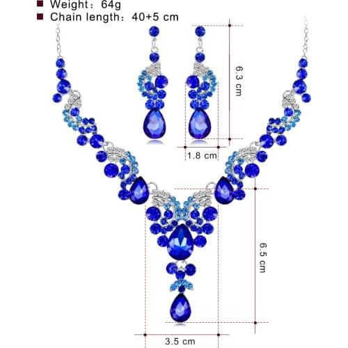 European and American luxury creative bridal necklace set fashion high-end crystal necklace earrings jewelry two-piece set M16