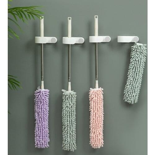 Chenille Head Dust Brush with Extension Pole Telescopic Dust Catcher Mites Cleaning Tools Long Handle Furniture Car Duster