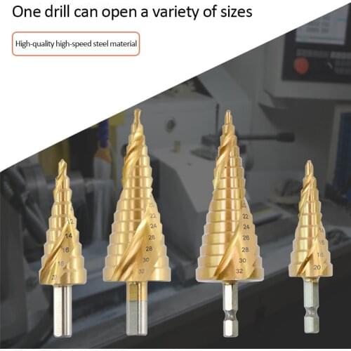 Drill Bit HSS Titanium Coated Step Drill Wood Set Power Tools for Metal High Speed Steel Hole Cutter Step Cone Center Drills