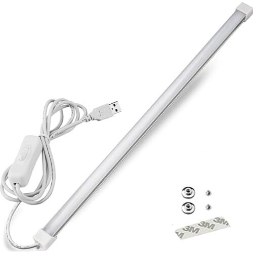 DC 5V USB LED Rigid Bar Lights Portable Hard Tube LED Strip Lamp Switch Night School Reading Book Desk Lighting