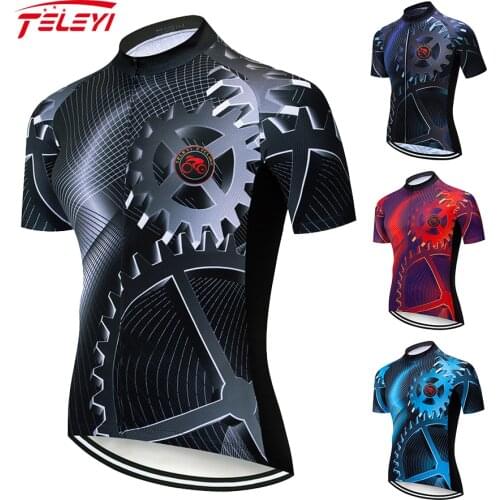 2021 Teleyi Cycling Jersey mens Bike Jersey road MTB bicycle tops Short Sleeve Pro Team Ropa Maillot Ciclismo Racing shirt