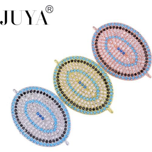 Jewelry findings 2018 new Luxury AAA Zircon Rhinestone Eye shaped connector charms pendant for DIY bracelet necklace accessories