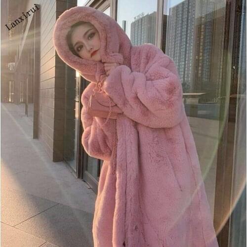 Women Waterproof Parka Environmental Fur Coat Winter Jacket Women fake Raccoon Fox Fur Collar Hood Thick Liner Outerwear X-Long