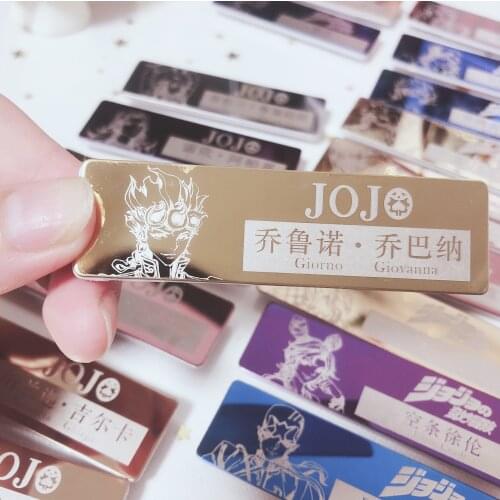 Anime JoJos Bizarre Adventure Jolyne Cujoh School card Badge Button Brooch Pins medal Collection Decor Birthday Gifts Cosplay