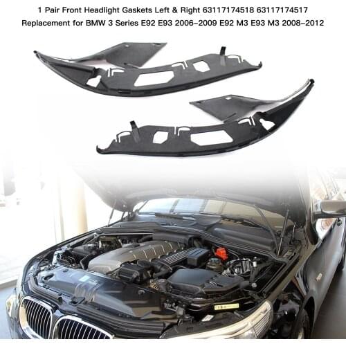 1 Pair Front Headlight Gaskets Left & Right Replacement for BMW 3 Series E92 E93 2006-2009 E92 M3 E93 M3 2008-2012