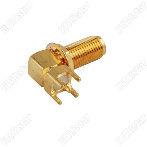 20 Pieces SMA Female Jack Right Angle Thru Hole PCB Mount Long Version RF Connector