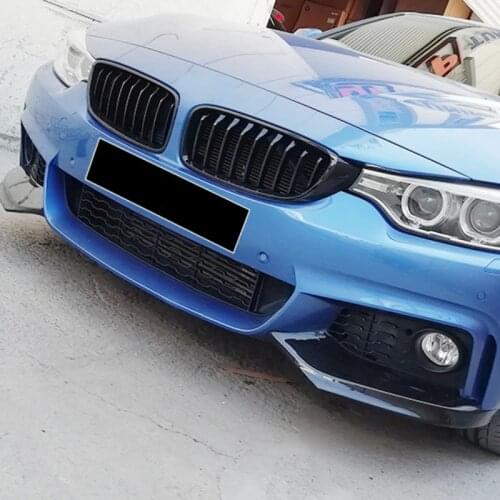 2014-2018 For Bmw F32 F33 F36 435i M Tech Front Bumper Lip Splitter Apron Flap Corner Piano Gloss Black