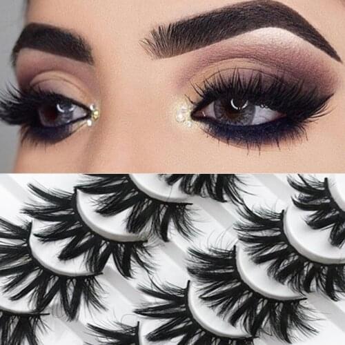 3D Mink Lashes Natural False Eyelashes Dramatic Volume Think Fake Lashes Makeup Eyelash Extension Silk Eyelashes 8Pairs 20mm