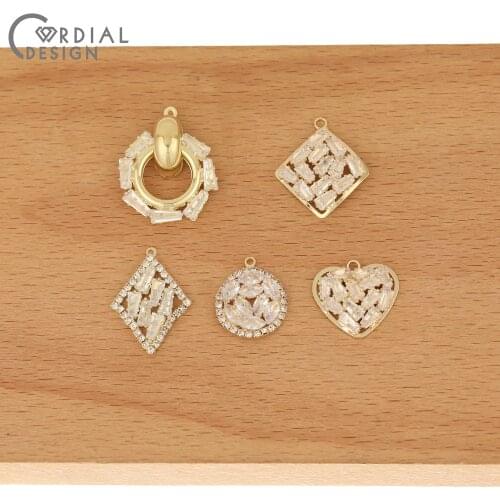 Cordial Design 40Pcs CZ Pendant/Hand Made/Jewelry Findings & Components/Earrings Accessories/Claw Chain/Charms/DIY Making