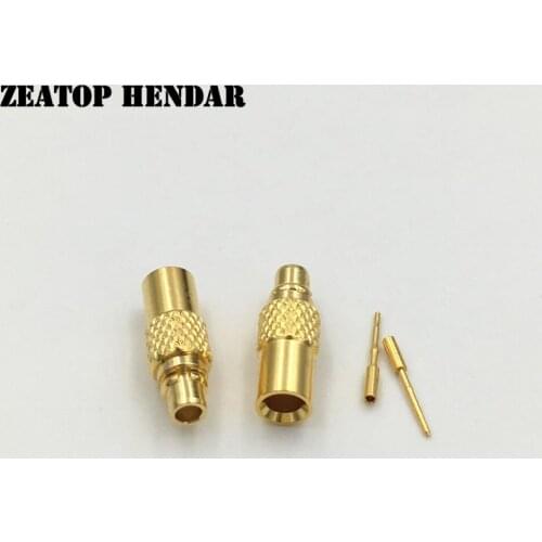 5Pcs Brass MMCX Male Pin Plug Soldering Adapter for Semi-rigid Semi Rigid RG405 0.086" Straight RF Coaxial Connector Gold plated