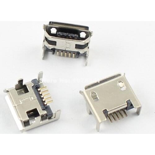 5pcs Micro USB Type B Female 5 Pin DIP Socket Connector 4 Legs