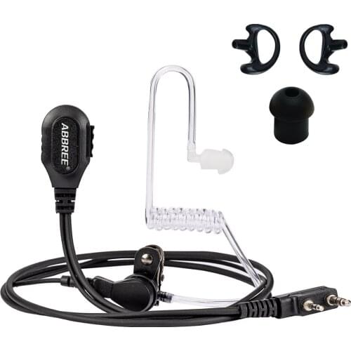 Abbree Mic Air Acoustic Tube Earpiece Walkie Talkie Detachable Earphone 3.5mm for Baofeng UV-5R UV-82 UV-S9 PLUS Ham Radio