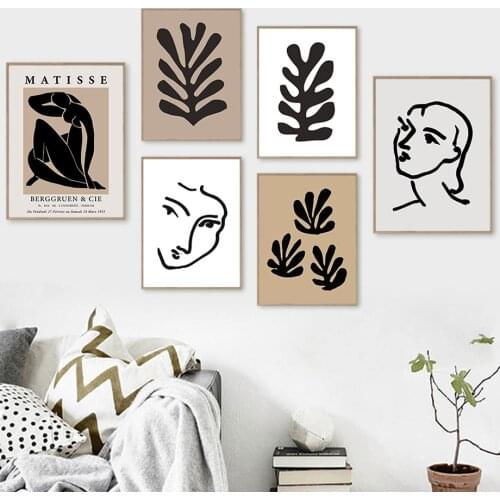 Matisse Girl Face Abstract Minimalist Wall Art Canvas Painting Nordic Posters And Prints Wall Pictures For Living Room Decor