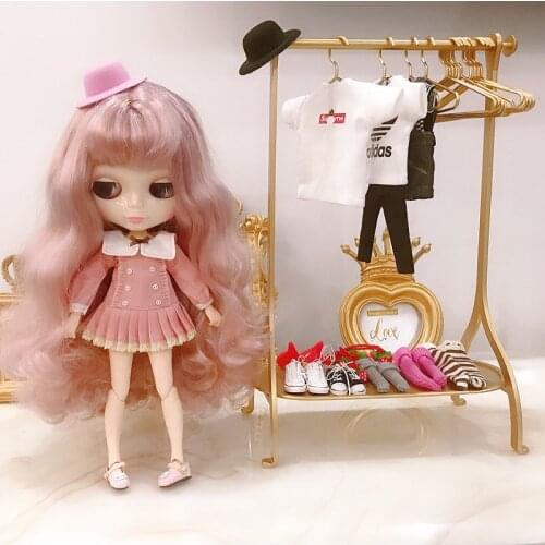 Aizulhomey Metal Doll Hangers Clothes Support Mouse Dollhouse Furniture 1/12 1/4 OB11 BJD Lol Blyth Accessories Play House Toys
