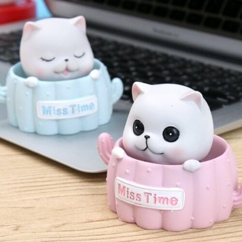 Car Mascot Anime Cat Resin Creative Ornaments Auto Accessories Home Cake Decoration New Year Toys Friends Gifts