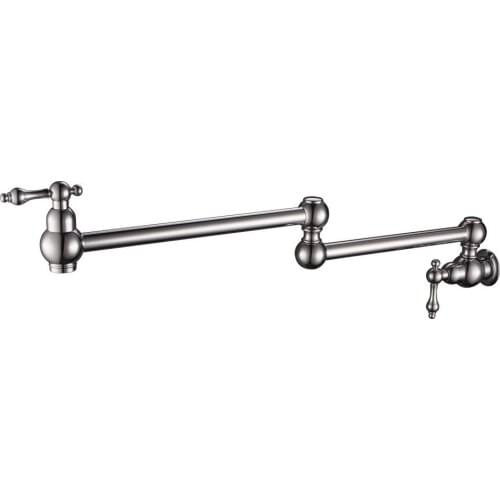 Free ship new Wall Mounted Brass single cold Water Pot Filler faucet tap Double Joint Spout chrome Wall Mounted Kitchen Faucet