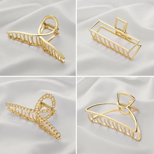 Large Metal Catch Clip Korea Ins Hairpin Back Head Retro Temperament Catch Hairpin Shark Clip Bath Tray Hair Accessories