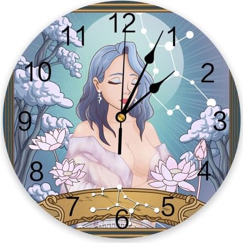 Twelve Constellations Wall Clock For Modern Home Decoration Teen Room Living Room Needle Hanging Watch Table Clock