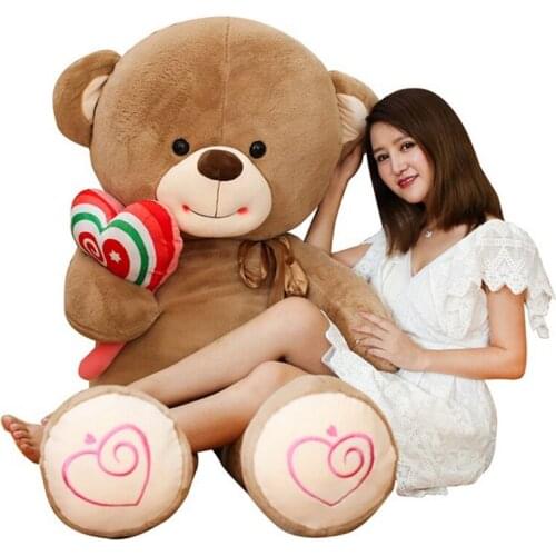 Fancytrader Jumbo Teddy Bear with Lolly Plush Doll Big Stuffed Bears Toys 180cm 71inch Nice Gifts