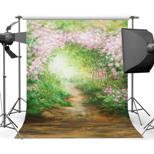 Oil painting Flower Backdrop Photography Children Green Background for Photographers Studio Computer Printed portrait old master
