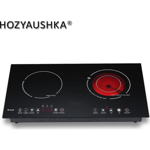 HOZYAUSHKA 2200W+2200W high-power double-head induction cooker/electric ceramic cooker touch control timing/appointment