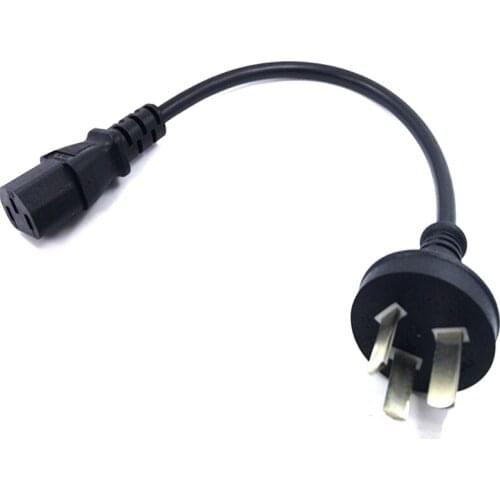 0.2m IEC C13 Kettle to AU Plug 3 Pin AC Short Power Cable Cord Adapter Charger Monitor 10A 250V 20CM IEC320