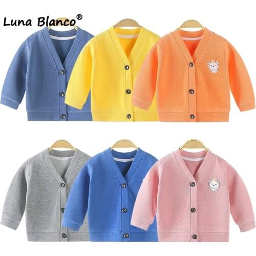 4T 5T Cardigan Sweater Unisex Toddler Boy baby girl Sweater Autumn Kids Winter clothes V-neck Breasted Cotton 12M 24M 3T Coat