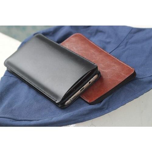 FSSOBOTLUN,For Huawei Mate 40 Pro 6.76 inch/Mate30E Pro Micofiber Leather Case Sleeve Pouch Bag Double pouch Put 2 mobile phones