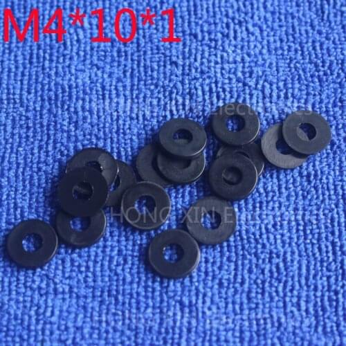 M4*10*1 Black 100pcs Nylon Washer Plastic Flat Spacer Washer Thickness circular round Gasket Ring High Quality circular