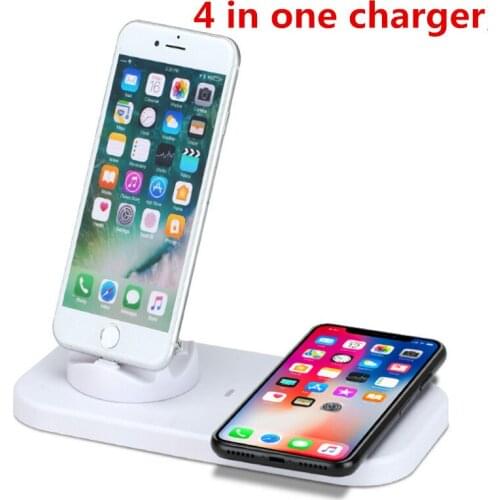 Mindzo Universal USB mobile phone charging station with wireless charger for iPhone for Samsung Xiaomi Huawei
