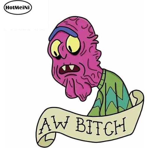 HotMeiNi 13cm x 10.8cm for AW BITCH Car Stickers and Decals Fashion Car Styling Waterproof Scratch-proof Creative Sticker