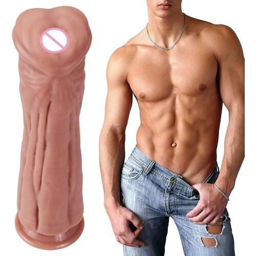 New super large male and female simulation dildo suction cup manual masturbation anal anal plug SM adult sex products