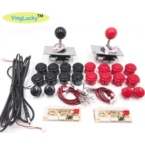 Zero Delay USB Encoder fo Pc Arcade Joystick Buttons DIY Kit With 2pin Cables 8 Way 5pin Joystick for Mame Jamma Machine