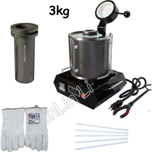 110V/220V Portable Melting Furnace 3kg Capacity Electric Smelting Equipment for gold copper silver