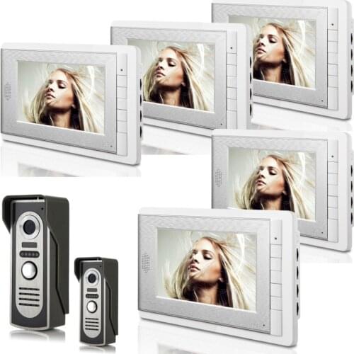 7 Inch 5 Monitor 2 Camera Water-Proof IP66 Wired Video Door phone