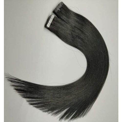 Bluelucky One Donor Virgin Natural Color Remy Human Hair Tape In Extensions Straight 2.5g/Piece