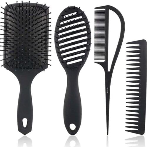 4Pcs Professional Salon Stylist Anti-static Hairdressing Combs Parting Comb Makeup Barber Rat Tail Hair Care Styling Tool Set