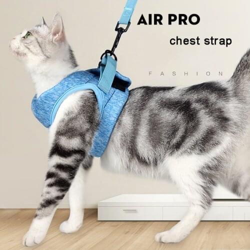 Adjustable Cat Pet Harness Leash Set Pet Anti-Escape Harnesses Soft Breathable Vest for Cat Outdoor Walking Chest Strap Supplies