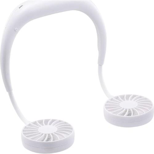 Hands-free Neck Band Hands-Free Hanging USB Rechargeable Dual Fan Mini Air Cooler Summer Portable 4XFB