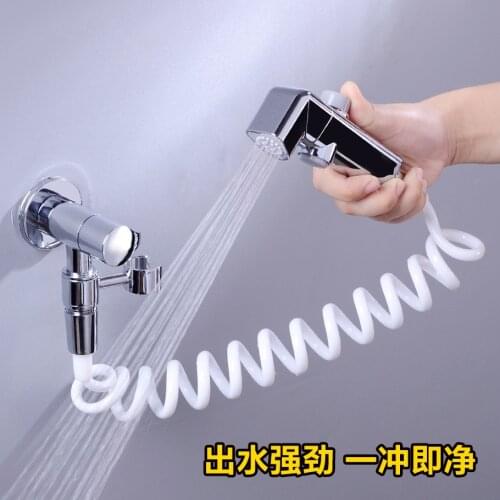 Beiluode Handheld Shower Head Douche Toilet Bidet Spray Wash Jet Shattaf With Spring Hose Washing Chrome Shower Head PQ1002