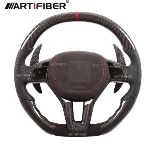 Race Display Carbon Fiber Steering Wheel for Mercedes Benz GLA GLK CLA CLS SL AMG E C Class X156 X204