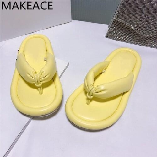 Yellow Flip Flops Summer Beach Shoes Women Candy Color Mules Casual Slides Woman Comfortable Flats Slippers Women Designer Shoes